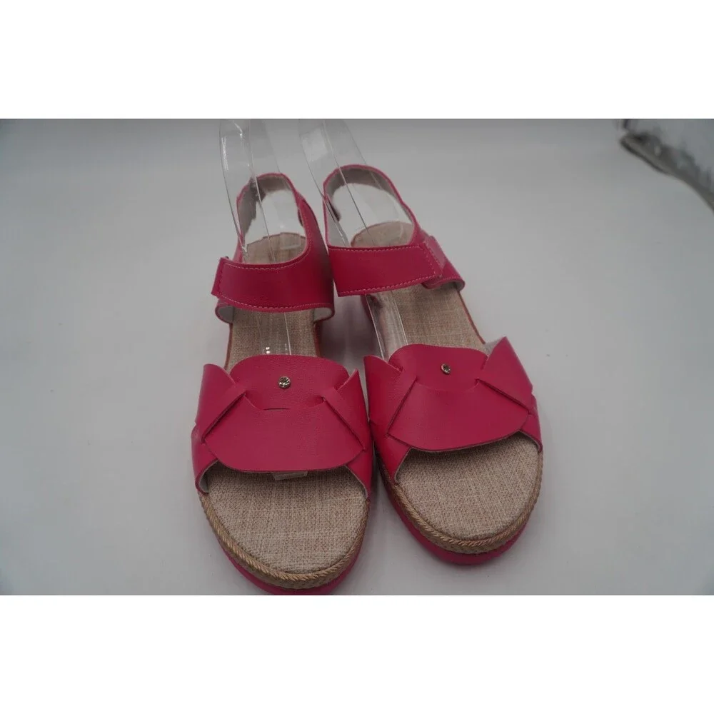 Shein Pink Braid Detail Midsole Espadrille Wedge Sandals Size 43